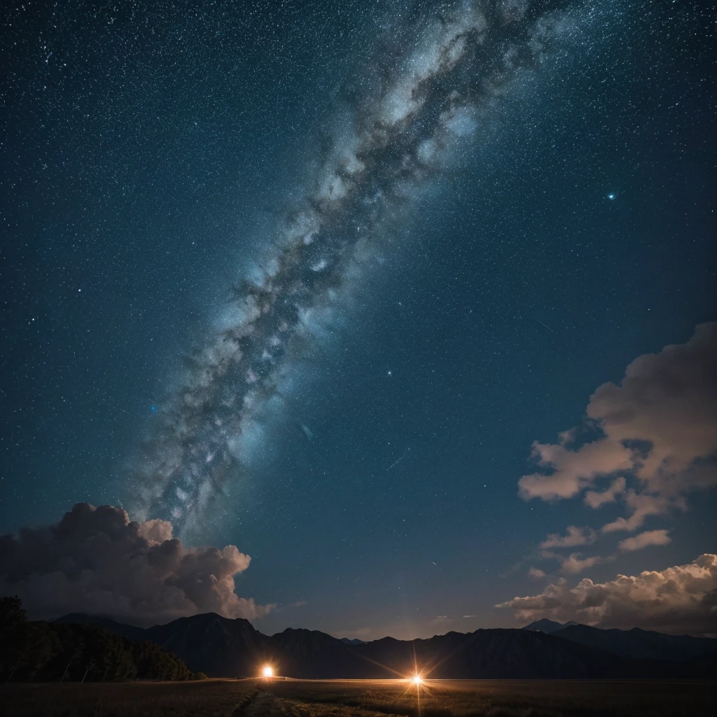 In space、Lines of Light、star、moon、A mysterious space