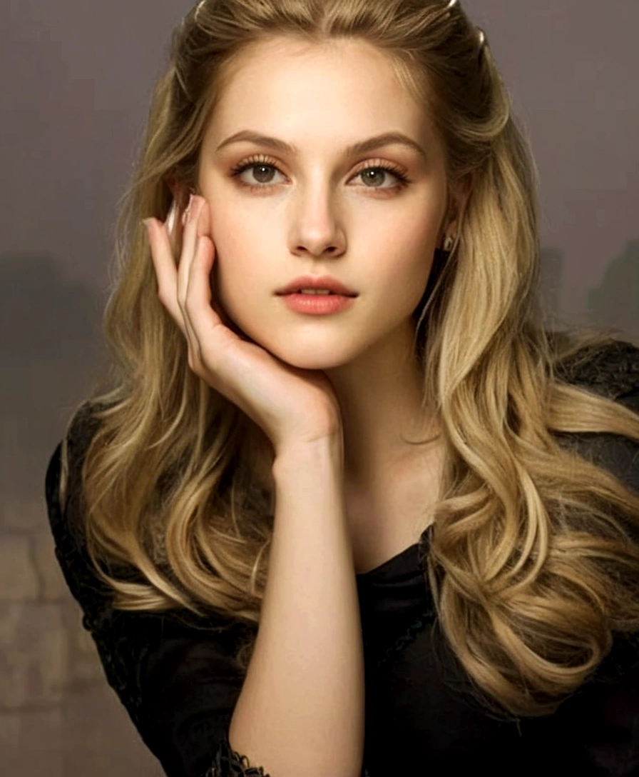 Girl straight blonde hair medieval outfit with hood. full moon in ancient london. High image resolution. 品質. fine-detailed 