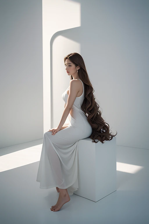 highest quality、4K、Perfect Face、Perfect Style、perfect body、Sunburn、There is a beautiful lady、mature、long curly layer brown hair、Swept-back hair、full body, sexy 、charming、healthy、of the highest quality、8K、
Futuristic architecture design,smooth white ribbed structure creating curves,design suggesting flexibility,monochromatic color scheme emitting serenity,surface softly reflecting light,delicate gradation,stillness akin to being enveloped in morning mist,minimalism,simple yet impactful sculptural beauty,spirit of modernism architecture,shadow play through light manipulation,harmony between structure and space,sculptural elements as visual art,fusion of advanced technology and nature,photorealistic rendering,
