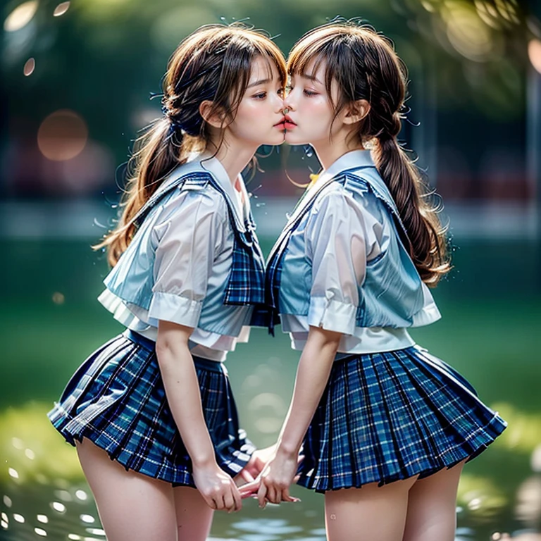 SFW, ((David Hamilton:1.37, White and vivid colors))、Extremely Detailed (Tiny Oppai- Twins:1.37)、{(Dynamic-angle)|(from side)|(from back)|((from below:1.2))}、{(((Kissing face to face:1.41) Against the Nipples to Nipples Pressing hard))| (Standing Full Body:1.2) | ZoomedOut }、{(Floating hair with Strong wind)|(Ass focus)|French Braid|bun}、8K best quality、((Masterpiece:1.2、Photo-realistic:1.4)), { kodachrome | realistic | photorealistic | RAW } BREAK
((Detailed KAWAII Face、Detailed Radiant PearlSkin) with Transparency)、Smooth shading、(SoftFocus BokeH)、Soft Lighting、((school uniform with white Thongs))、{Flowers|Flower wreath|smile|Joyful|Pleasuring|Different types of hair colors}、{(Light Particles:1.2)|(Lens Flare)|(Luminescent Particles:0.6)}、{(((Floating with only face out from the surface)) |Sparkling Lake surface|Splashing water|Before dawn|magic hour|morning glow|foggy|Haze|Colored Horizon}、{ThighGap | Whole Body proportions and all limbs are anatomically accurate | PUNIPUNI } .