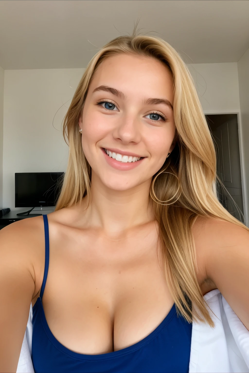 fille de 18 ans blonde nue avec un appareil dentaire