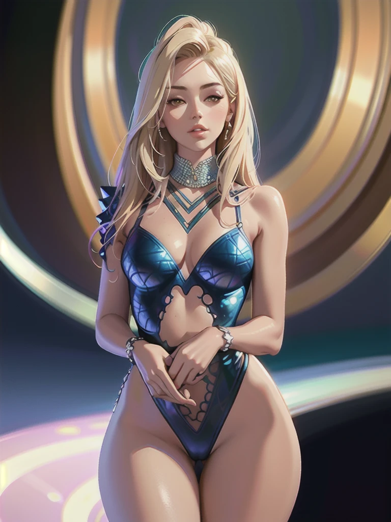 (masterpiece: 1.2, best quality), (Olivia Dunn) realistic, retro, (real image, intricate details, depth of field), (1girl, solo), makeup, parted lips, very detailed, face perfect, cleavage, sheer, , , (small boobs: 1.1), (), thick thighs, wide hips, small waist, big shiny coral lips, , string bikini