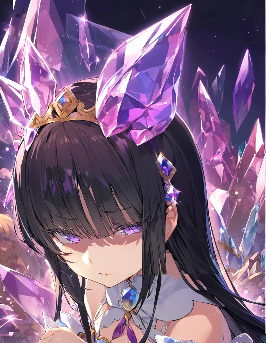 Place your hand on your cheek　Perfect Fingers　Insanely embarrassing　Crystal Horn　Shining Crystal Black Hair