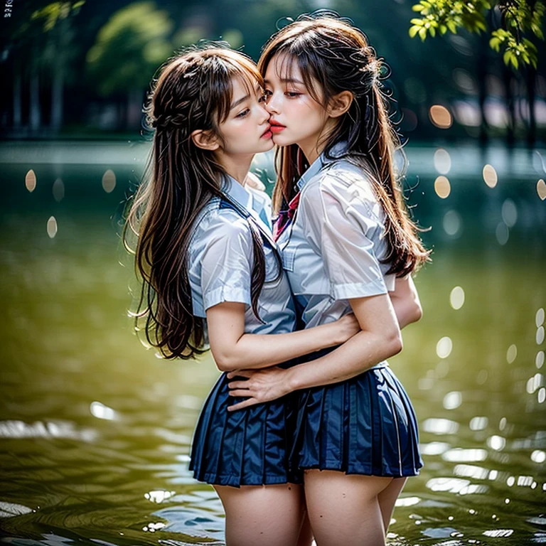 SFW, ((David Hamilton:1.37, White and vivid colors))、Extremely Detailed (Tiny Oppai- Twins:1.37)、{(Dynamic-angle)|(from side)|(from back)|((from below:1.2))}、{(((Kissing face to face:1.41) Against the Nipples to Nipples Pressing hard))| (Standing Full Body:1.2) | ZoomedOut }、{(Floating hair with Strong wind)|(Ass focus)|French Braid|bun}、8K best quality、((Masterpiece:1.2、Photo-realistic:1.4)), { kodachrome | realistic | photorealistic | RAW } BREAK
((Detailed KAWAII Face、Detailed Radiant PearlSkin) with Transparency)、Smooth shading、(SoftFocus BokeH)、Soft Lighting、((school uniform with white Thongs))、{Flowers|Flower wreath|smile|Joyful|Pleasuring|Different types of hair colors}、{(Light Particles:1.2)|(Lens Flare)|(Luminescent Particles:0.6)}、{(((Floating with only the face sticking out from the surface of the lake))) |Sparkling Lake surface|Splashing water|Before dawn|magic hour|morning glow|foggy|Haze|Colored Horizon}、{ThighGap | Whole Body proportions and all limbs are anatomically accurate | hidden hands | PUNIPUNI } .