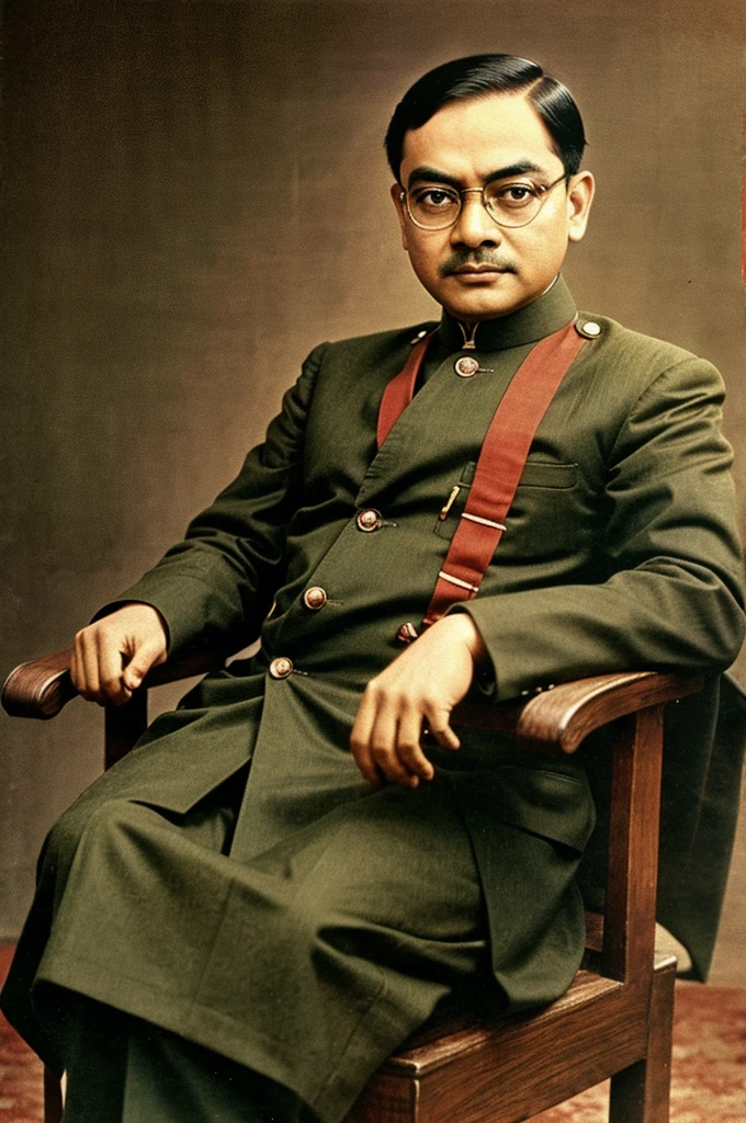 Subhash Chandra bose colored photo of political life 
