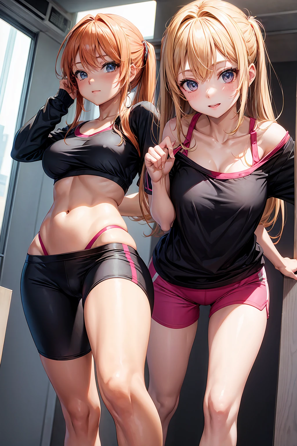 beautiful girl, Anime Girl, Wearing Hot Yoga Shorts