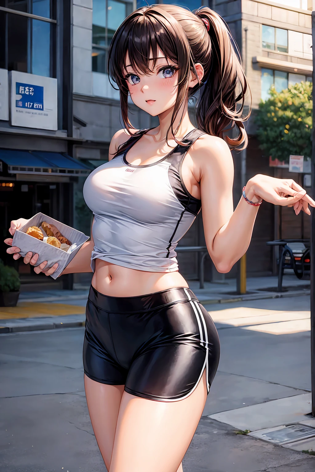 beautiful girl, Anime Girl, Wearing Hot Yoga Shorts