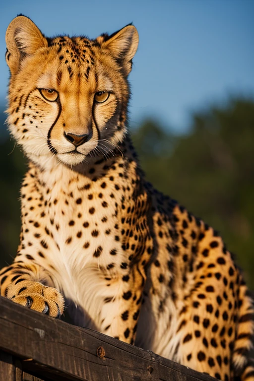 ((Highest quality)), ((masterpiece)), (detailed), One girl, A Cheetah