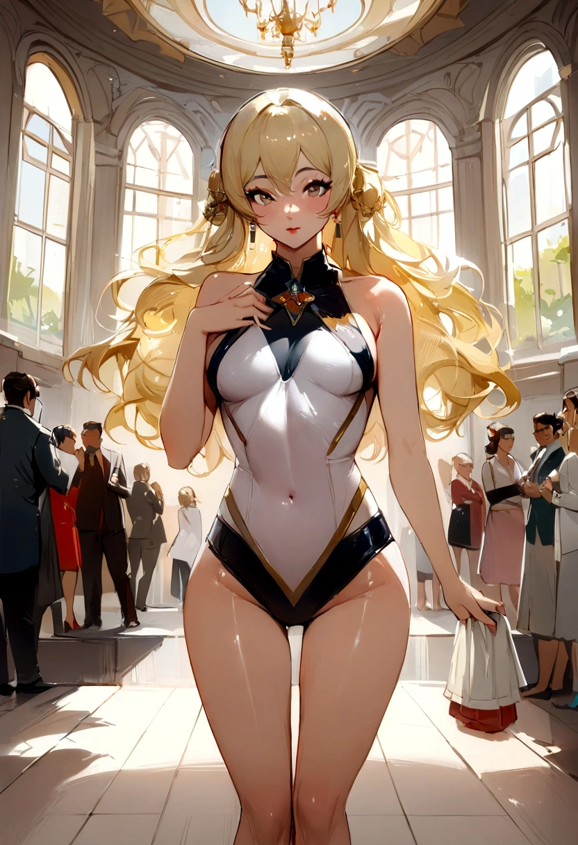 swim wears、hposing Gravure Idol、blonde hair、(masterpiece、realisitic、超A high resolution、hightquality:1.2)、
1 person, (young),(without makeup), A darK-haired,
((akinanakamori))