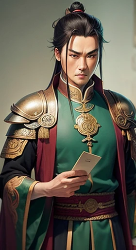 Image Prompt: Picture Zhuge Liang as a wise and intelligent man, It&#39;s similar to "Sherlock Holmes of War," Think through your strategy.
