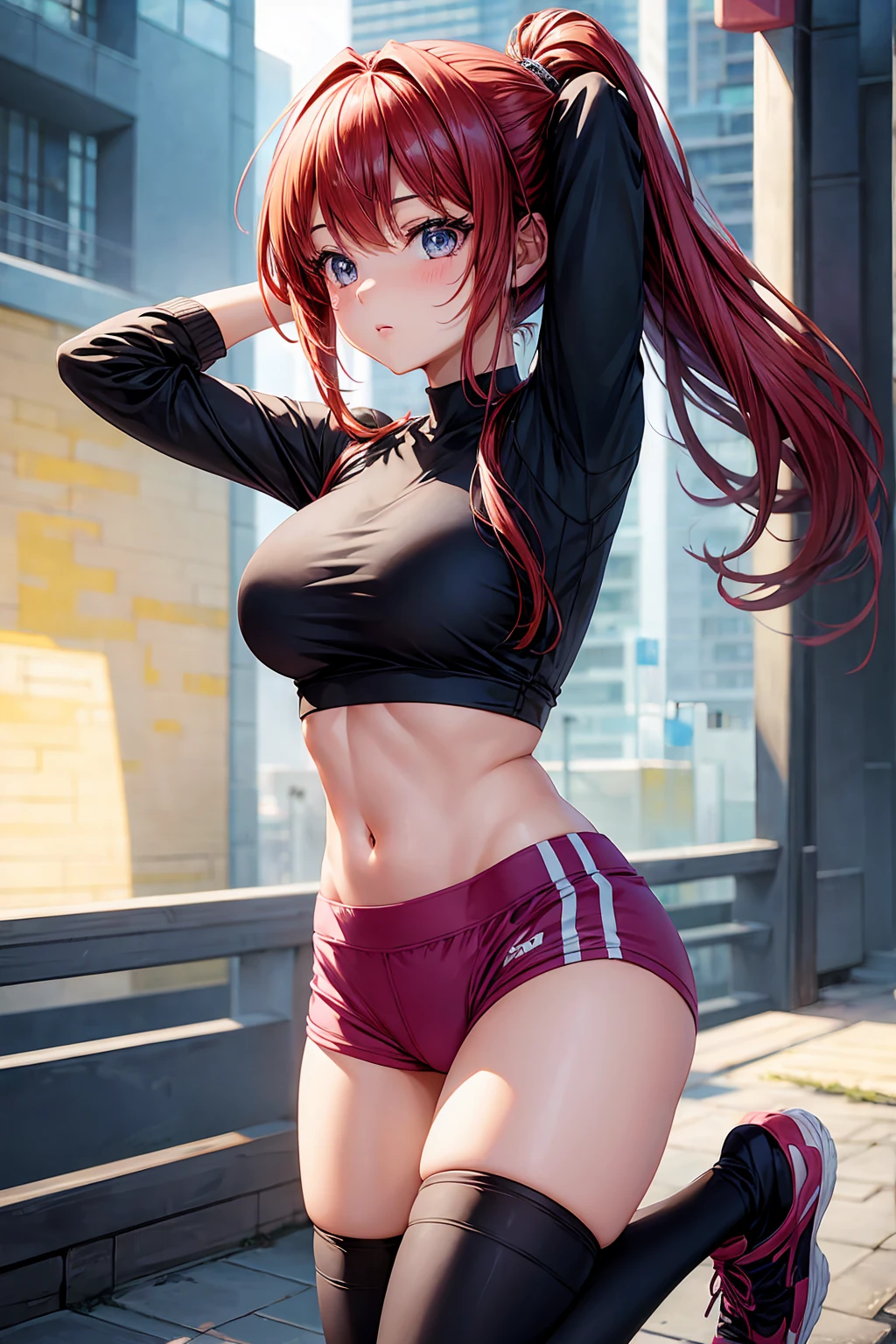 beautiful girl,Unique, Anime Girl, Wearing Hot Yoga Shorts