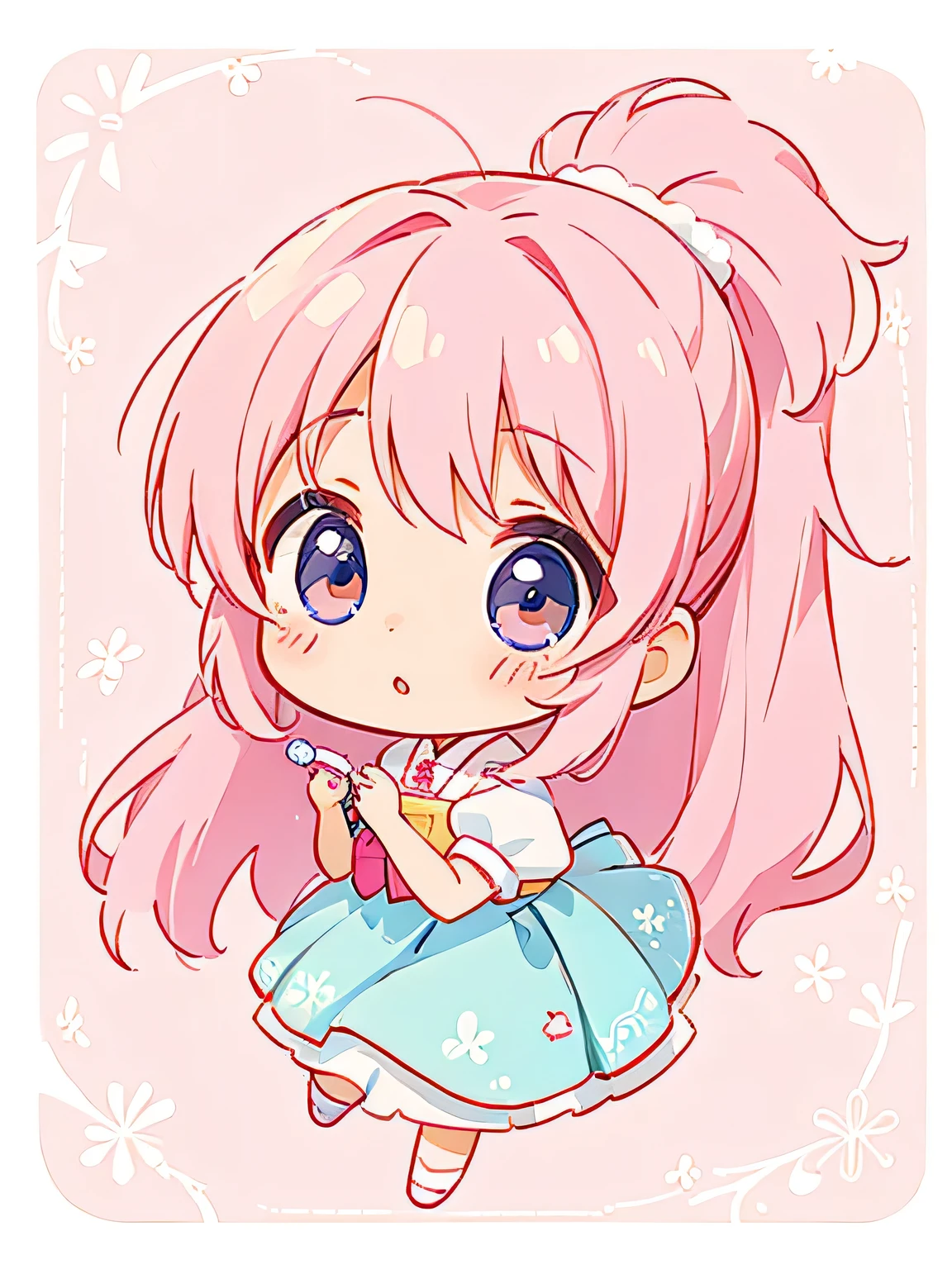 Momoko Sakura style、Kawaii Design, most beautiful girl ever、chibi, (((We&#39;re all sitting)))、Cute Aliens, field