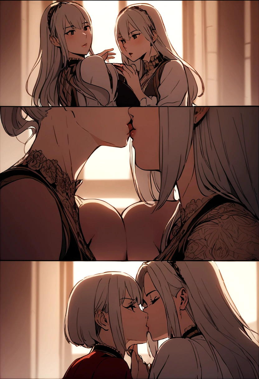 girl,Two people,kiss,underwear,Lesbian
