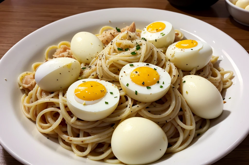 Carbonara、Half-boiled eggs
