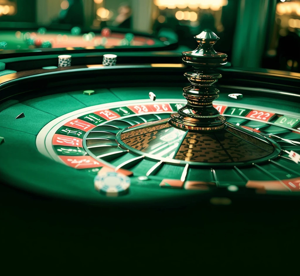 The casino is centered around the table, Shot with Canon EOS R 5, Shot with Canon EOS R5, 3d with depth of field, 特写Lenses, Futuristic Casino, Lenses, poker, Game Table, Cover photo