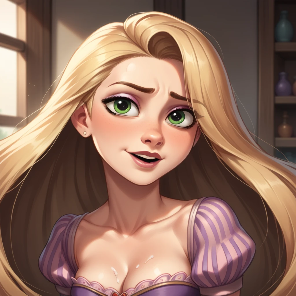 Rapunzel swallows cum