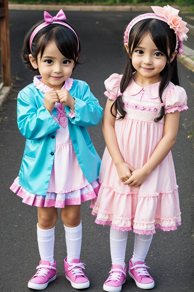 Make 2 kawai children with party clothes