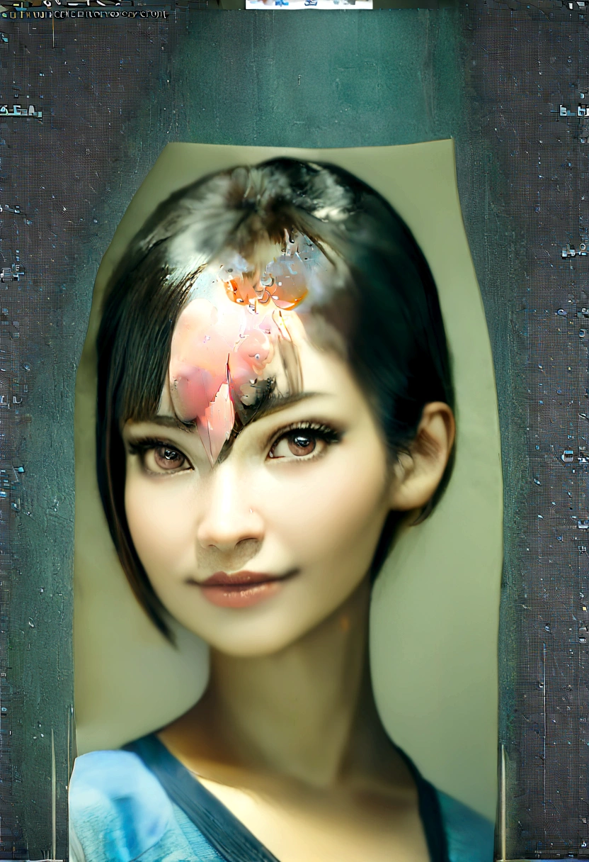 (Masterpiece:1.3), (8K, Photorealistic, RAW photo, Best Quality: 1.4), Japan People, (1 girl),25 years old, Beautiful Face, (Realistic Face), (Black Hair, Short Hair:1.3), Beautiful Hairstyle, Realistic Eyes, Beautiful Eyes, Beautiful Eyes, (Realistic Skin), Beautiful Skin, Attractive, Ultra High Definition, High Definition, Close Up, Portrait, Golden Ratio, Detal Face, Look at the Beholder, Smile, (Shoulder Look), Middle ?????, ???????????, Juri Han_street fighter