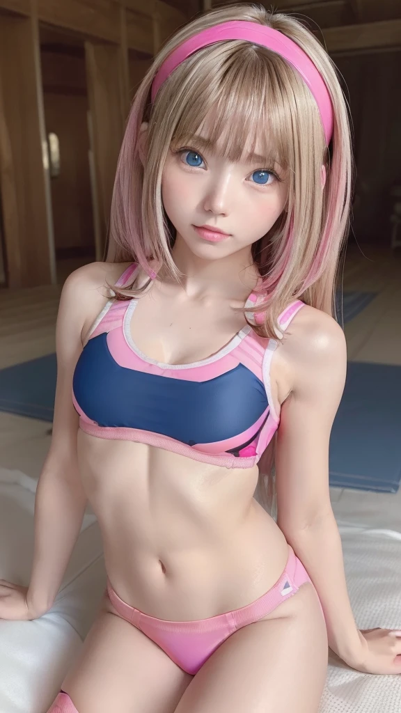 (((1 small cute girl/Super Flat Chest/whole body))),(((At the Beach))),(((innocent))),(((Petite figure))),(((Big Blue Eyes))),(Lightroom:1.13)、Soft Light、(Natural Skin Texture:1.2)、(Hyperrealism:1.2)、Sharp Focus、Highest quality, Photorealistic, In 8K, High resolution, (Skin Dentition), (Portrait:0.6), Pure Eros Face_v1:1,(((A pure 10-year-old)))、Nice cute girl、(((hot pink and deep pink combination sports bra swimsuit/Small breasts:1.72))),((Dark blonde long straight hair/Hair band, Parted bangs:1.7)), (((See through clothes))),(((Undersized clothing))),(((Revealing clothes))), (((Childlike)))、((())),(((squat/Spreading legs))),(((camel toe))),(((Knee Up))),(((Super Flat Chest))),(((In the pussy part pantyliner))),(((NSFW)))
