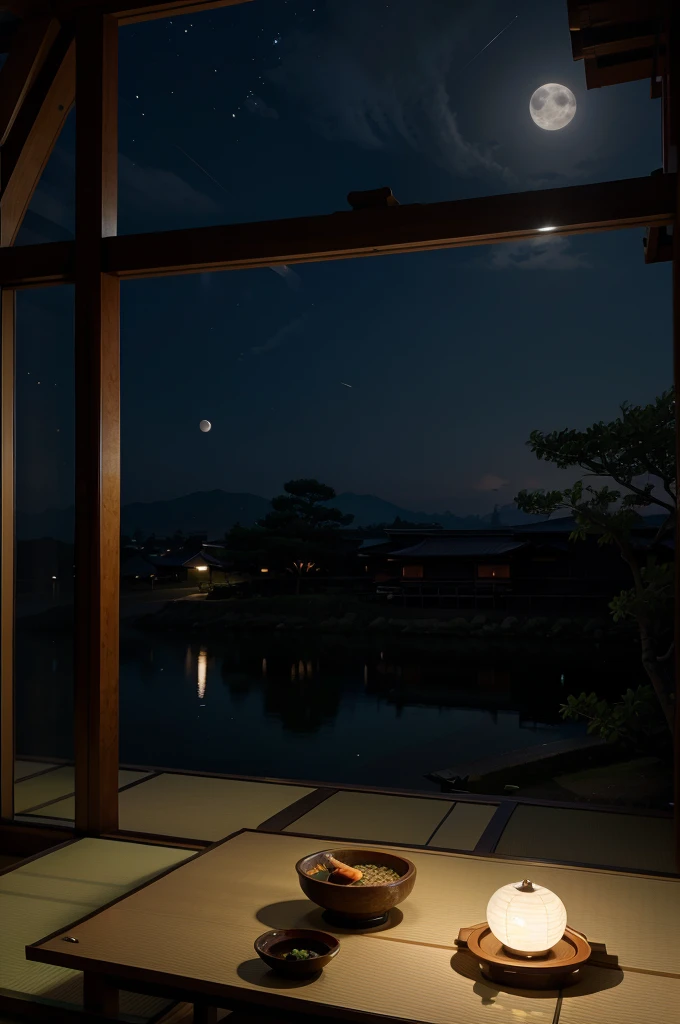 Japanese Place with moonlight landscape orientation