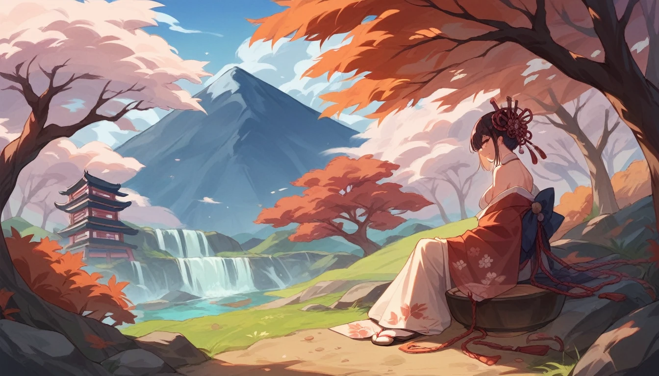 Autumn evening、Japanese style、Japanese Landscape、Transparency、Emotional、Fantasy、Every detail