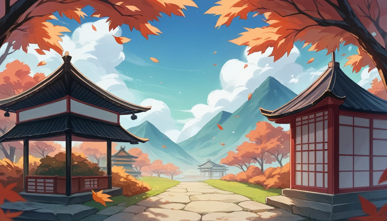 Autumn evening、Japanese style、Japanese Landscape、Transparency、Emotional、Fantasy、Every detail