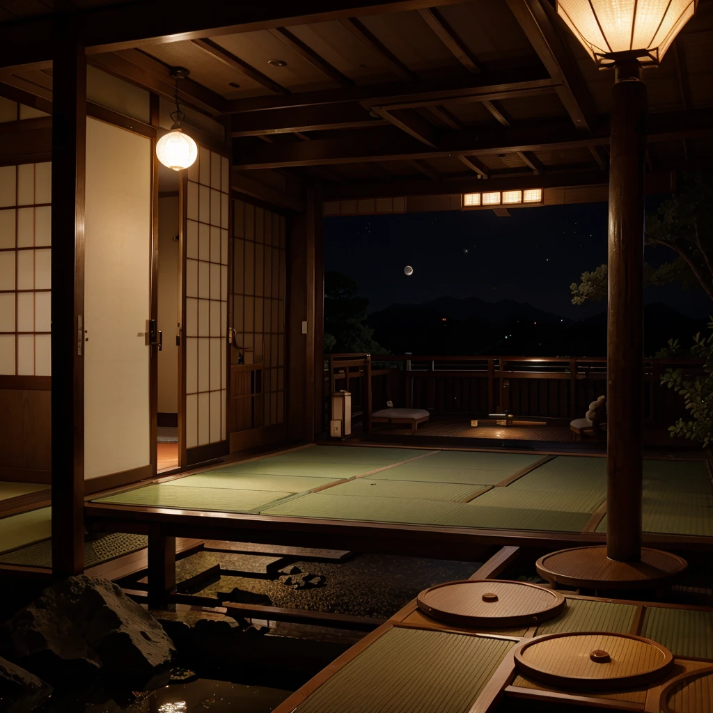 Japanese Place with moonlight landscape orientation