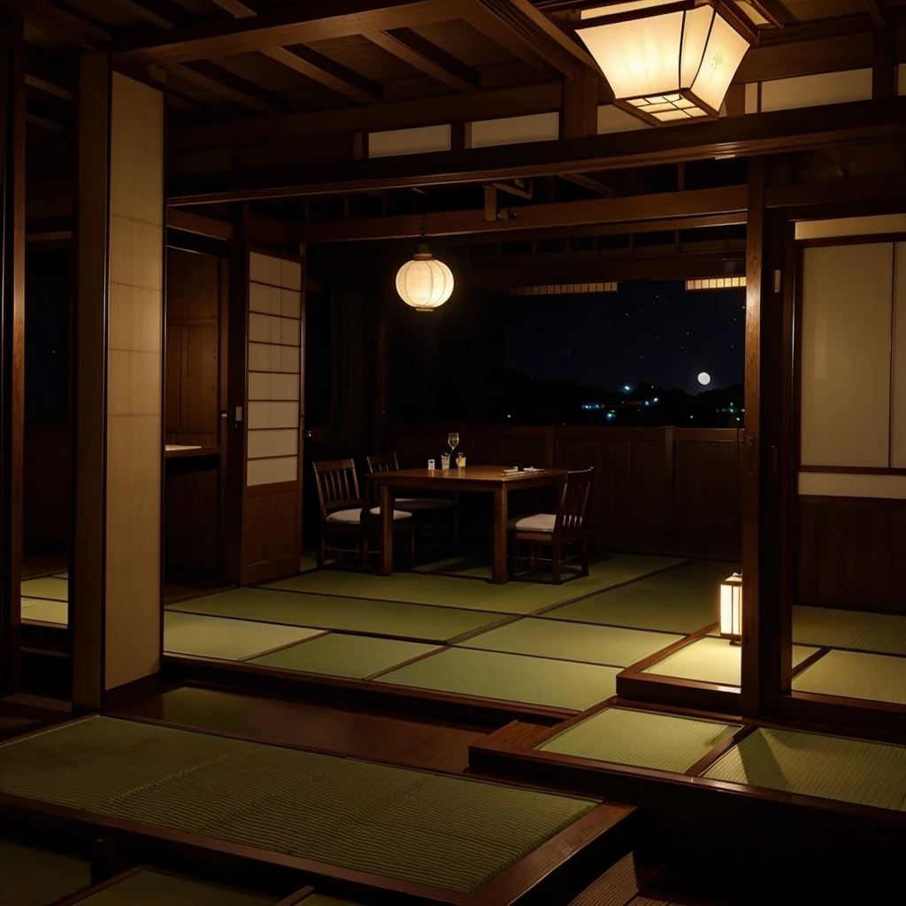 Japanese Place with moonlight landscape orientation