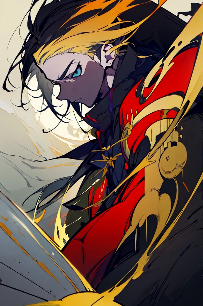a close up of a person with a sword and a guy with a red dress, handsome guy in demon slayer art, best anime character design, detailed anime character art, anime character; full body art, anime character design a death god, character adoptable, handsome japanese demon boy, golden + concept art, official character art, onmyoji detailed art, beautiful male god of death a close up of a person in a black dress with a gold belt, flowing white robes, white haired deity, genshin impact character, golden-black robes, picture of a male samurai and death god, d&d dark sun character art, official character art, portrait of ororo munroe, holding a katana, holding a katana, holding a katana, holding a katana, holding a katana,golden effects, golden effects, effects, golden effects,black hair, black hair, black hair, black hair, black hair, golden effects, golden effects, BLUE eyes, BLUE eyes, BLUE eyes, BLUE eyes