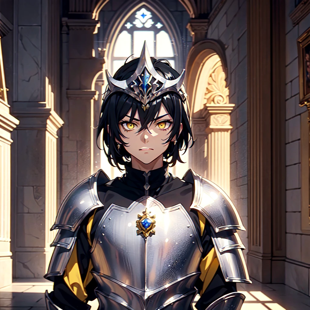 128K Ultra High Definition,
128K Ultra High Quality,
128K Ultra High Resolution,
Best Definition,
Best Quality,
Best Resolution,
Perfectly Detailed,
Perfectly Designed,
Extremely Detailed,
Extremely Designed,
Hyper Detailed,
Hyper Definition,
Hyper Quality,
Hyper Resolution,
Masterpiece,
(((Anime))),
Body Shot,
(((Boy))),
Handsome,
Muscular Body,
(((Black Mid Hair))),
(((Yellow Eyes))),
(((Silver Warlord Armor))),
(((Inside Of Medieval Royal Palace Background Scenery))),