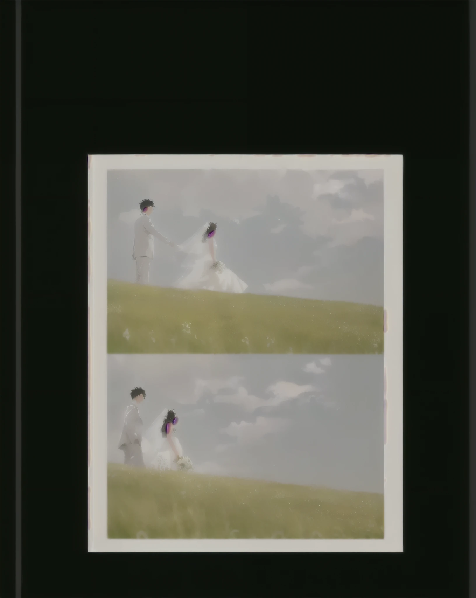 Grassy hillside, Vertical Frame, Wedding Photos, Wedding Photosgraphy, Award-winning photos!, author Tanaka Isson, Photographic Illustration, professional Wedding Photosgraphy, [ Realistic photos ]!!, author：Tadanari Ono, author Ueda Fumito, Award-winning photos, Full Movie