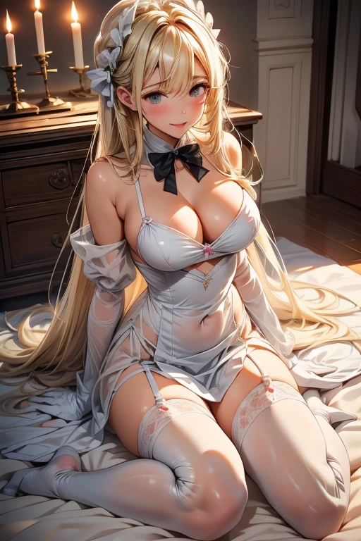 cuteラバーチェニック Full body composition Big breasts that look like their clothes will rip off very large chest Extremely distended chest huge chest bulge Princess Gorgeous patterns on clothes white wedding long dress Mesh from neck to chest Princessティアラ Romanesque relief on chest and gloves Dimly lit basement 天蓋付きのcuteベッド Lying down Rubber luster感のある肌 My body is slimy with mucus anime Lieutenant colonel student Metallic sheen clothing Metallic luster Rubber lusterの服 Blonde Long Hair soaked White Super Long Rubber Gloves Wet and see-through white rubber pantyhose garter belt cute Pitiful clear Small eyes Droopy eyes Pale pink rouge White long rubber boots Mucus all over the body Wet lips Embarrassing Blushing Lots of wet The whole body is on the screen Rubber luster