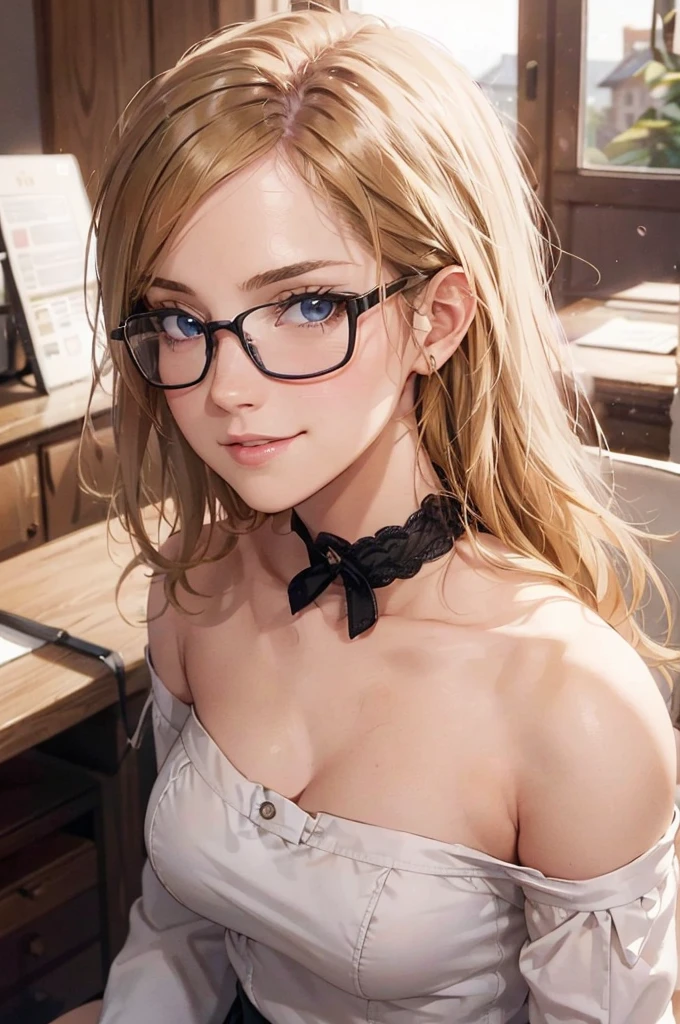 Masterpiece, 最high quality, high quality, High resolution, high quality texture, high quality shadows, High resolution, Beautiful details, Detailed CG, Detailed Texture, Realistic representation of face, Realistic, colorful, delicate, Cinematic Light, Side light, Lens flare, Ray Tracing, sharp concentrated, (1 Girl,concentrated:1.3), ( Intricate details, compensate, PureErosFaceV1:0.5), (細部まで美しいdelicateな顔, 緻密で美しいdelicateな瞳, Perfect  Proportions, Dense skin, Optimal ratio of four fingers to one thumb, Arms under chest, Modest chest, Wide Hips, Smooth upper abdomen, 30 years old, blue eyes, glasses,cabin attendant uniform,white blouse,tight fitting black skirt,black stockings, secretary job, wooden desk, wooden chair, house wife,curvy,sweat,, gaze, the gaze of true love, lips of temptation, A look full of compassion ,a smile full of love, i love you, Acting lovey-dovey, air fortress hair, blonde hair, I love you so much I'm crazy,i love you