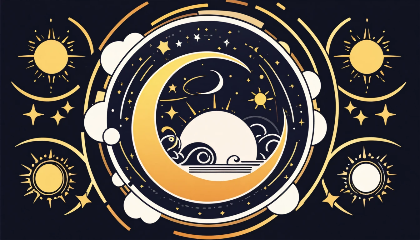 background,vector Design,sun and moon,