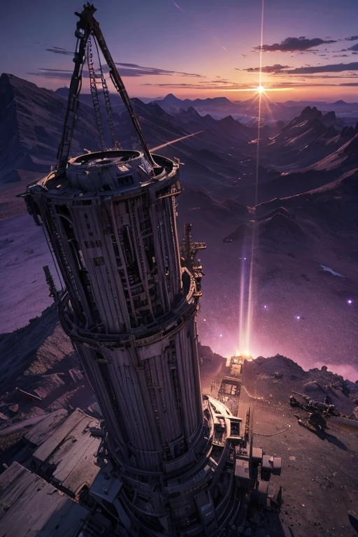 Highest quality、Desolate Earth、wreckage、Purple Sky、Surrealism