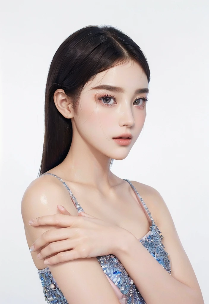 ((Best Quality, 8K, Masterpiece, : 1.3)), Sharp, Sharp, Beauty: 1.2, Perfect Body Beauty: 1.4, Slim Abs: 1.2, ((Layered Hairstyle, Big: 1.2)), Highly Detailed Face and Skin Texture, Detailed Eyes, Double Eyelids, looking at the camera, pink tone makeup