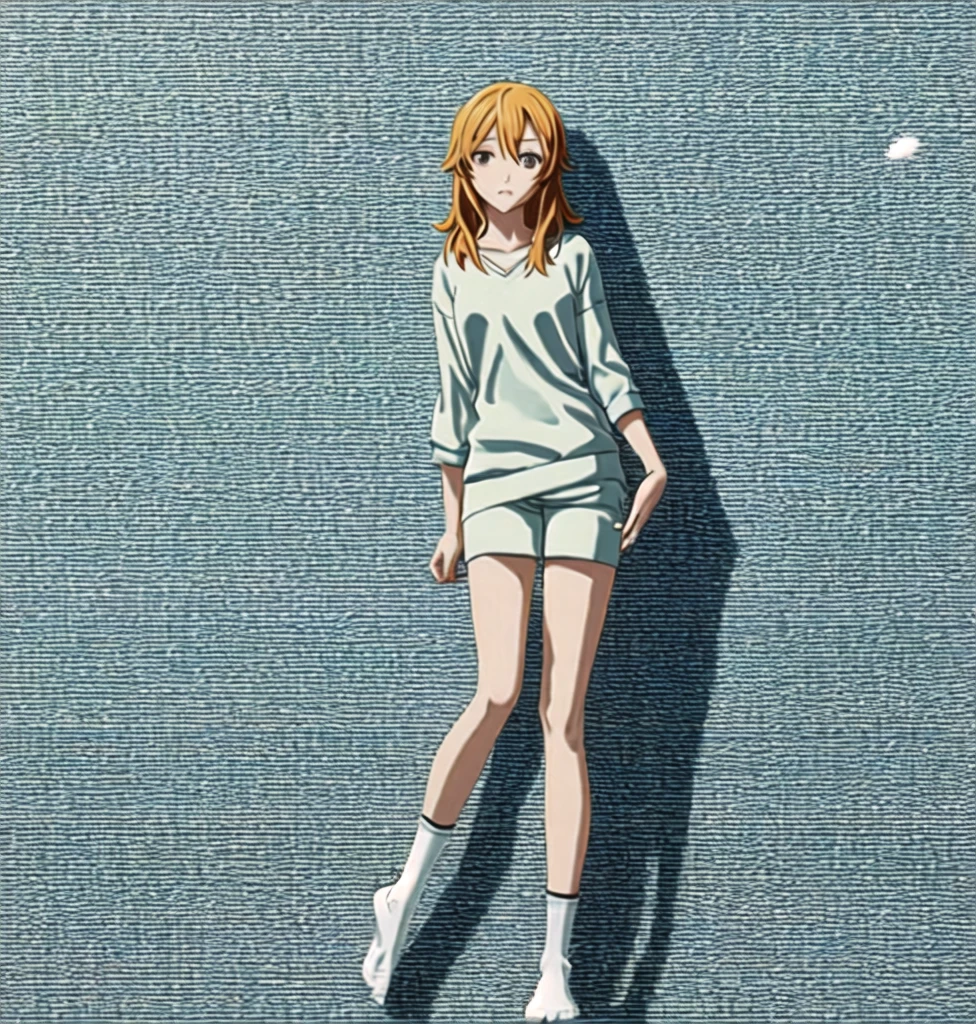 masterpiece, best quality, nami, upper body, feet with socks