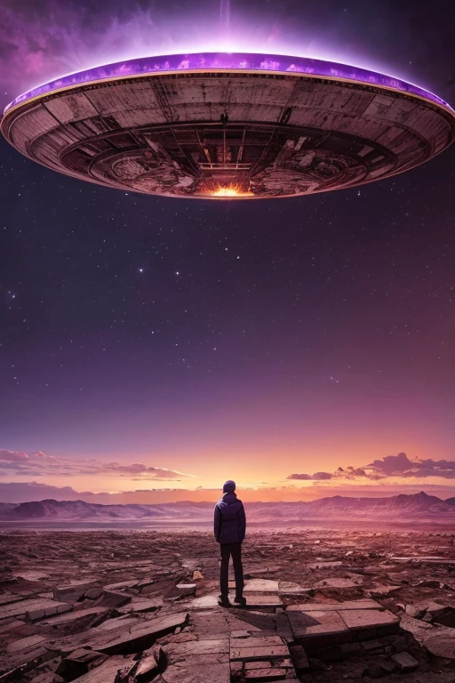 Highest quality、Desolate Earth、wreckage、Purple Sky、Surrealism
