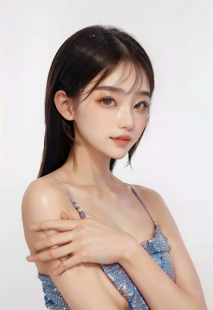 ((Best Quality, 8K, Masterpiece, : 1.3)), Sharp, Sharp, Beauty: 1.2, Perfect Body Beauty: 1.4, Slim Abs: 1.2, ((Layered Hairstyle, Big: 1.2)), Highly Detailed Face and Skin Texture, Detailed Eyes, Double Eyelids, looking at the camera, cute pink tone makeup
