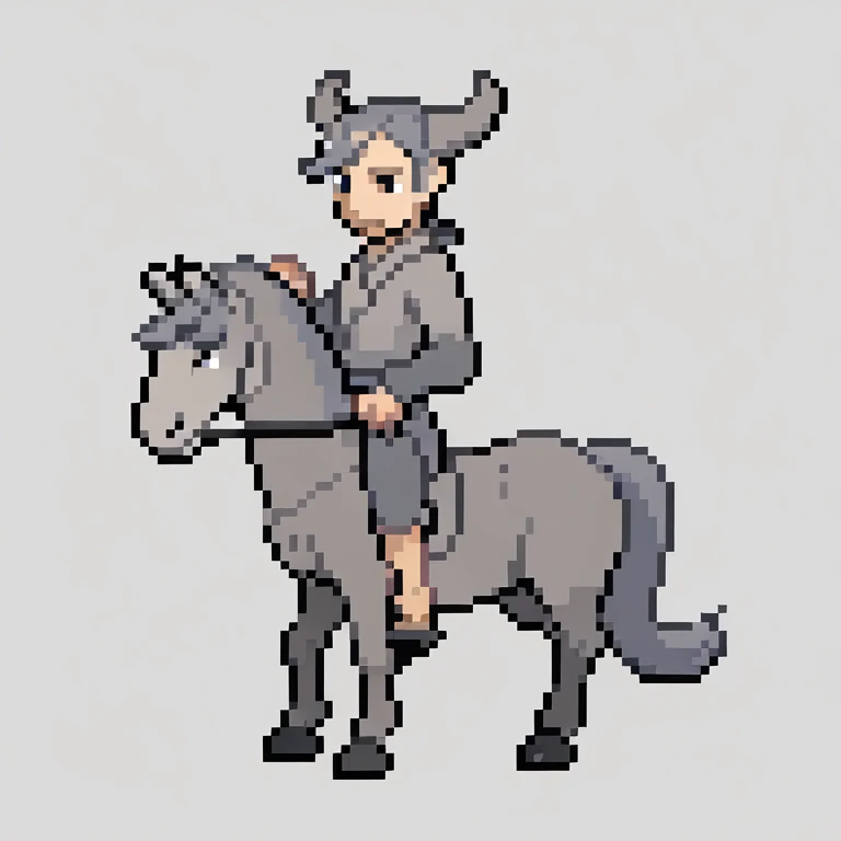 centaur, grey robe, simple backgtound