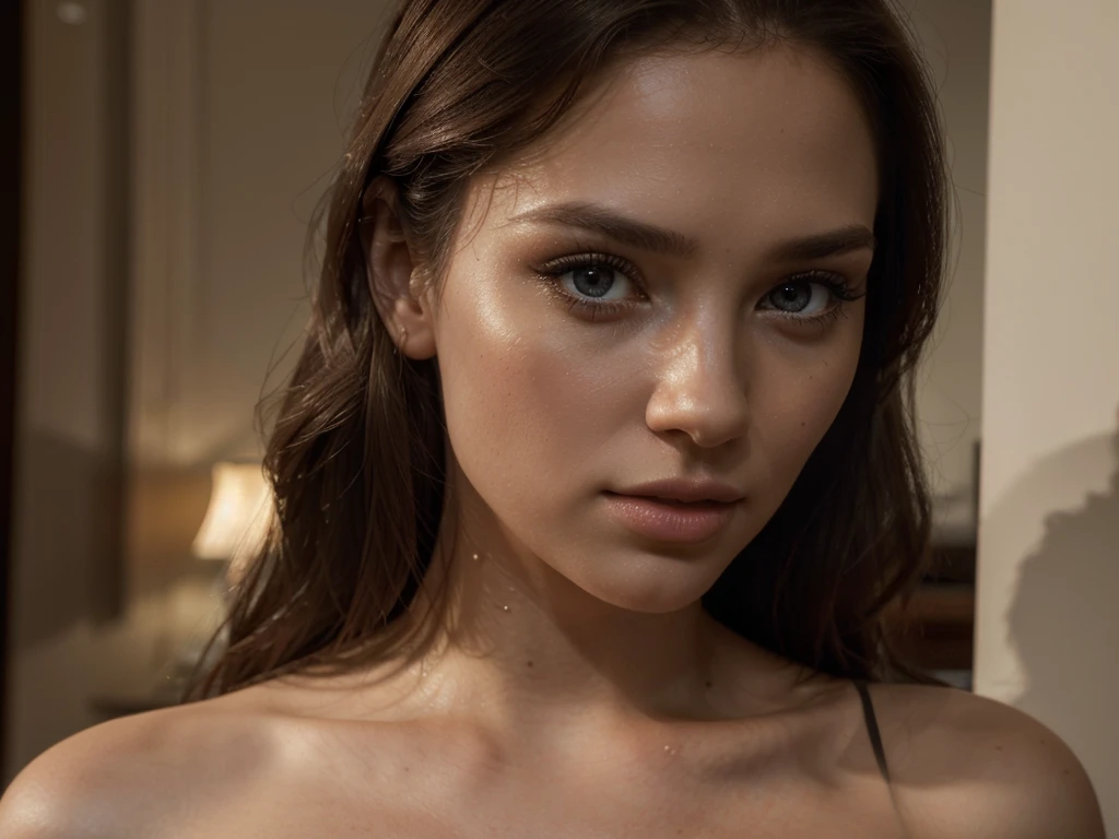 a chiaroscuro portrait of a beautiful young woman, full body, detailed eyes, detailed lips, extremely detailed face, long eyelashes, porcelain skin, elegant dress, dramatic lighting, cinematic composition, warm color palette, oil painting, award-winning, (best quality,4k,8k,highres,masterpiece:1.2),ultra-detailed,(realistic,photorealistic,photo-realistic:1.37)