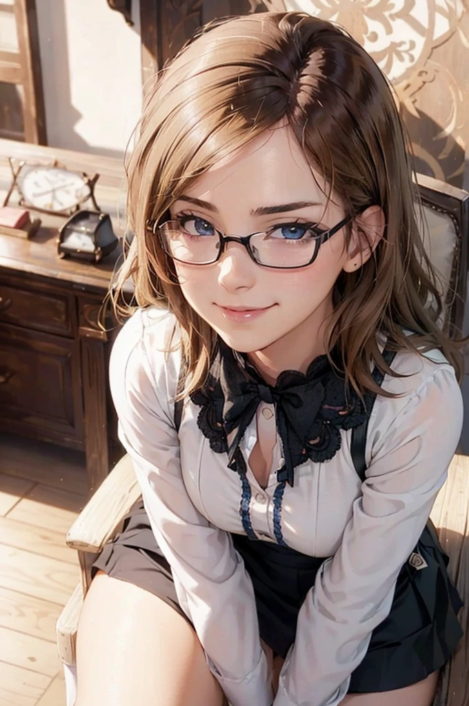 Masterpiece, 最high quality, high quality, High resolution, high quality texture, high quality shadows, High resolution, Beautiful details, Detailed CG, Detailed Texture, Realistic representation of face, Realistic, colorful, delicate, Cinematic Light, Side light, Lens flare, Ray Tracing, sharp concentrated, (1 Girl,concentrated:1.3), ( Intricate details, compensate, PureErosFaceV1:0.5), (細部まで美しいdelicateな顔, 緻密で美しいdelicateな瞳, Perfect Facial Proportions, Dense skin, Optimal ratio of four fingers to one thumb, Arms under chest, Modest chest, Wide Hips, Smooth upper abdomen, 30 years old, blue eyes, glasses,cabin attendant uniform,white blouse,tight fitting black skirt,black stockings, working as a secretary, wooden desk, wooden chair, house wife,curvy,sweat,missionary,seductive gaze, the gaze of true love, lips of temptation, A look full of compassion ,a smile full of love, i love you, Acting lovey-dovey, air fortress hair, blonde hair, I love you so much I'm crazy,i love you