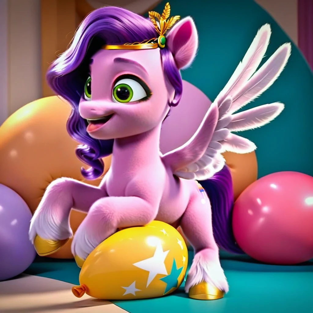 score_9, score_8_up, score_7_up, score_6_up, score_5_up, score_4_up, 
female, pegasus, Pipp Petals, solo, looner, nonpop, balloon nonpop, detailed background, party, selfie, fanservice, plot, balloon fetish, balloon support, 3d, hd, 4k, solo,
safe, rating safe,
spread legs, plot, blowing up balloons, balloon blowing, wide hips, arched back, overinflated balloon, tight balloon, necked balloon, translucent balloon, white star print on balloon, balloon inflation,
motion blur, bouncing, squeaking, noisy, loud,
My Little Pony: Make Your Mark, My Little Pony: A New Generation, cinematic, dynamic angle, depth of field, bloom, subsurface scattering