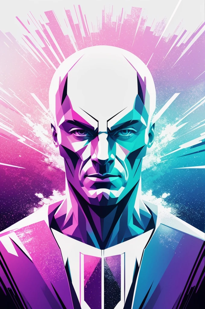Magneto vector art illustration in style of Decalcomania, white background, pastel colors, aesthetic vibe, by digital contemporary illustrators, glitch, color negative, liquify