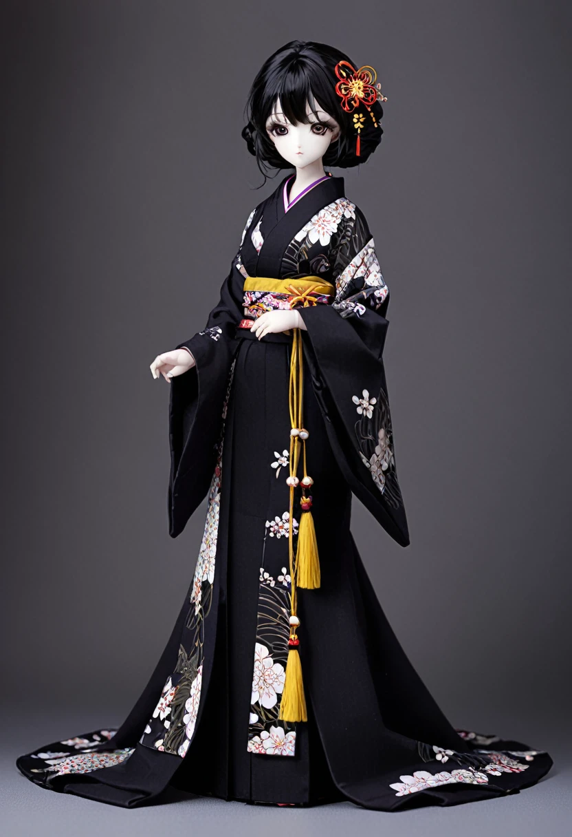 Ball jointed doll、girl、kimono、Dark Eyes、Black Hair、whole body