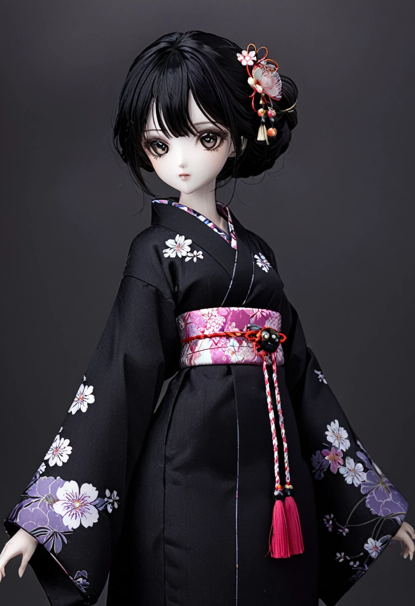 Ball jointed doll、girl、kimono、Dark Eyes、Black Hair、whole body