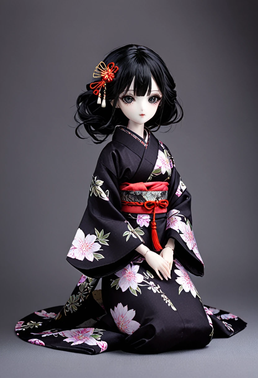 Ball jointed doll、girl、kimono、Dark Eyes、Black Hair、whole body