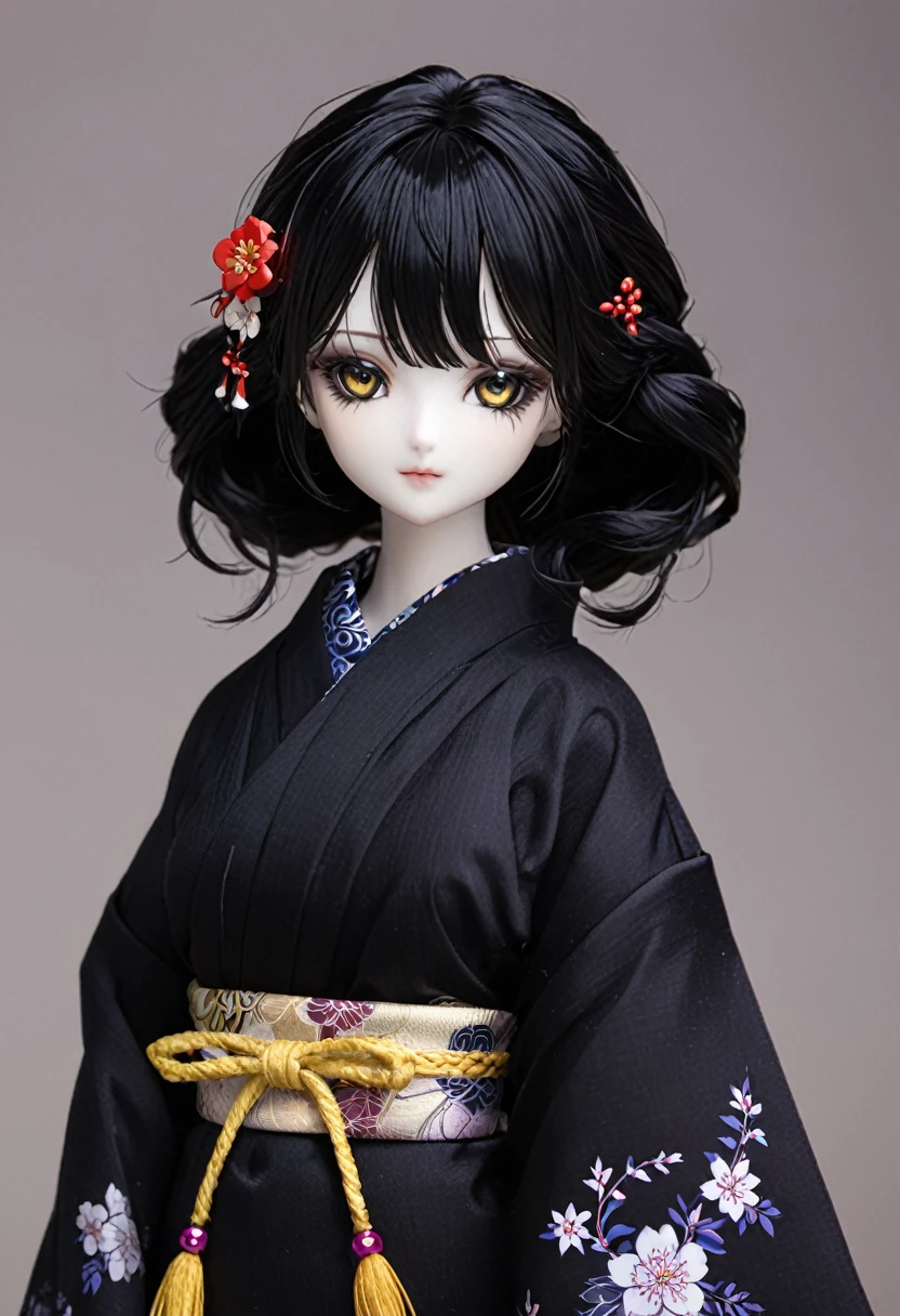 Ball jointed doll、girl、kimono、Dark Eyes、Black Hair、whole body