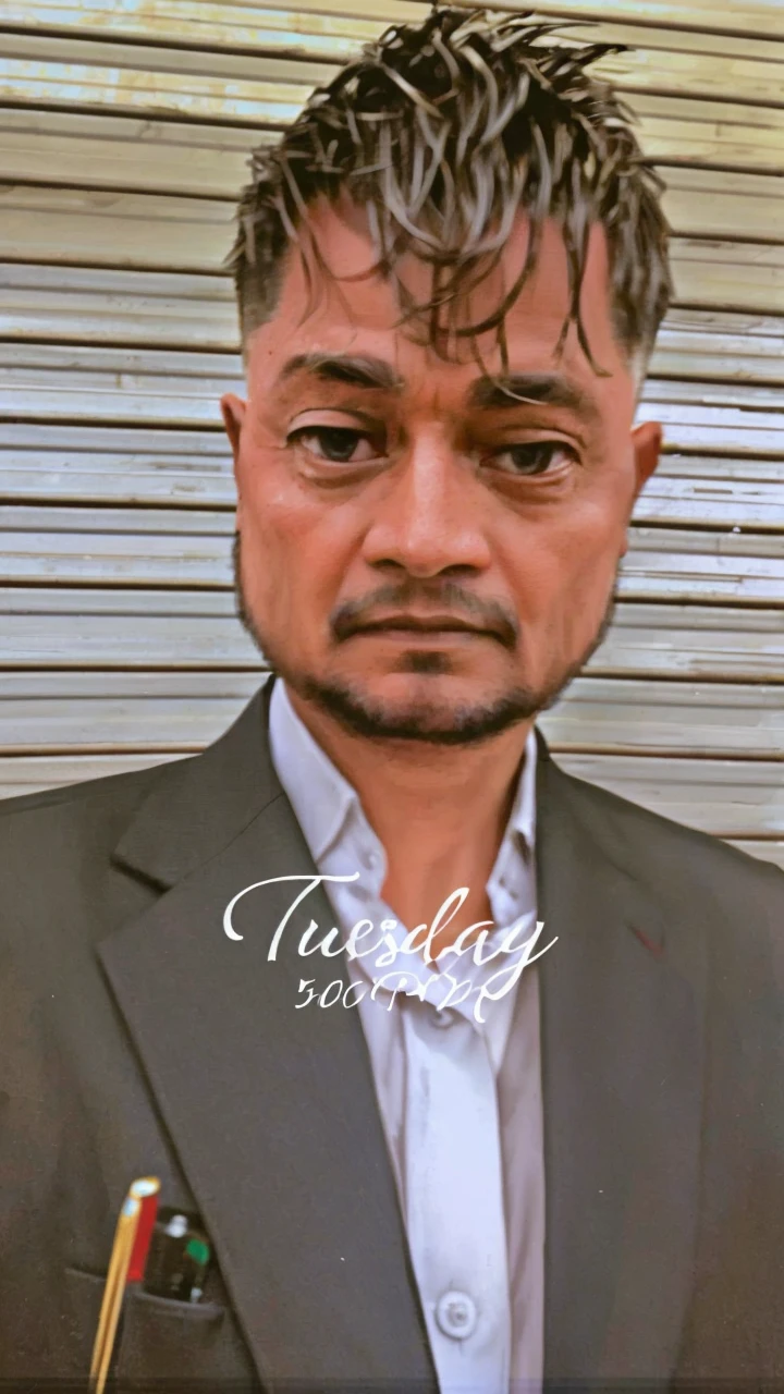 a old intelligent looking male court judge looking at right side,