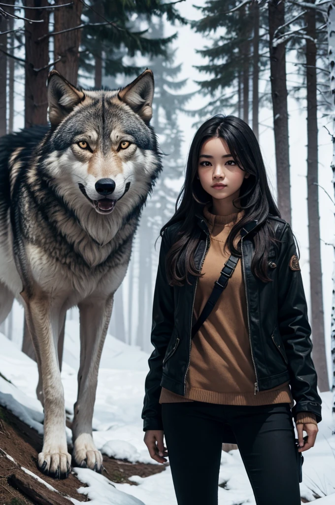 Girl and wolf